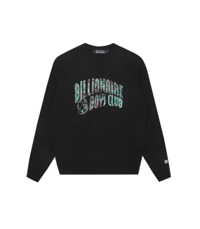 NOTHING CAMO ARCH LOGO CREWNECK - BLACK