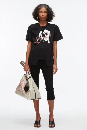 NY Lover Sliced Tee with Poppy Embroidery