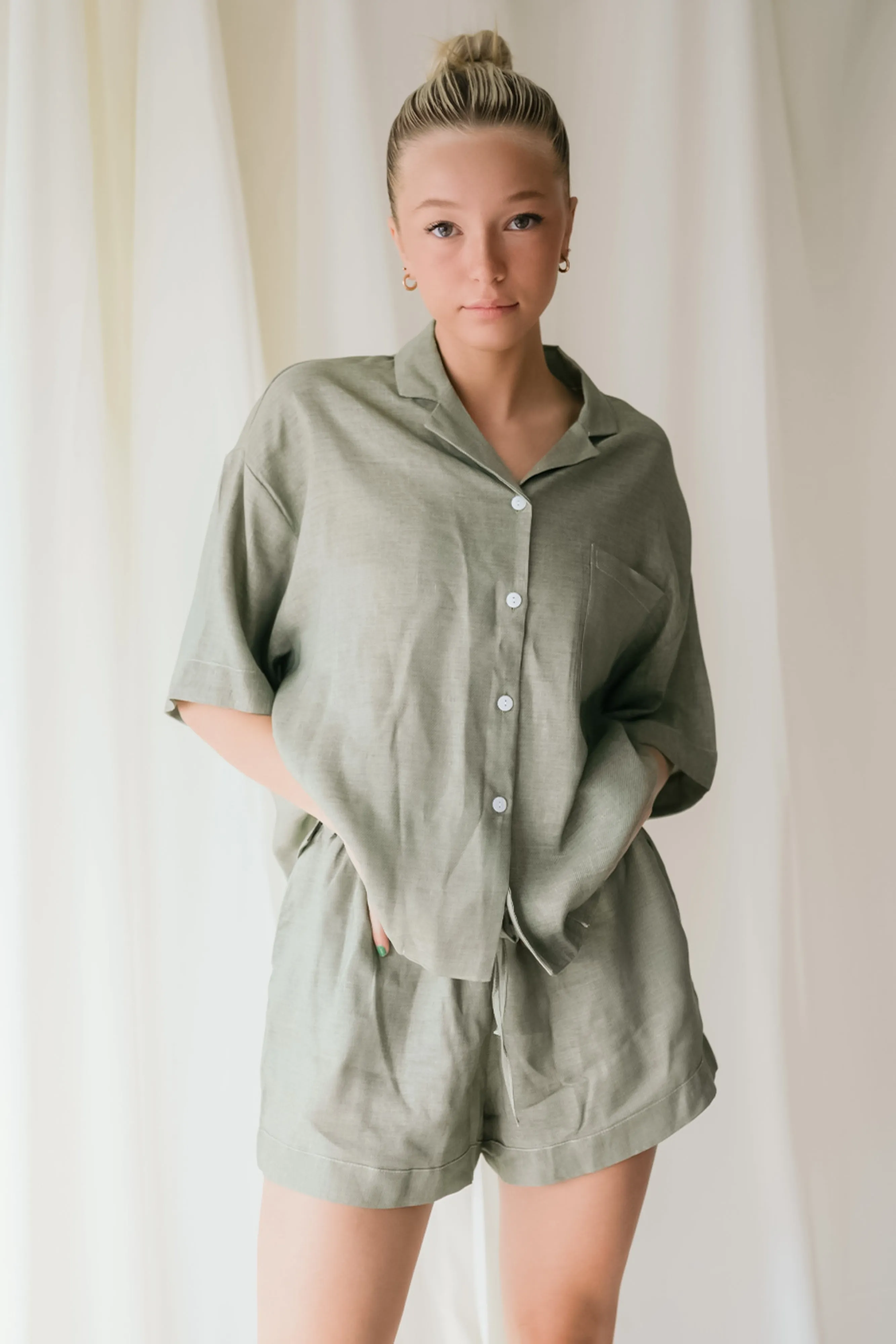 Olive Linen Matching Set