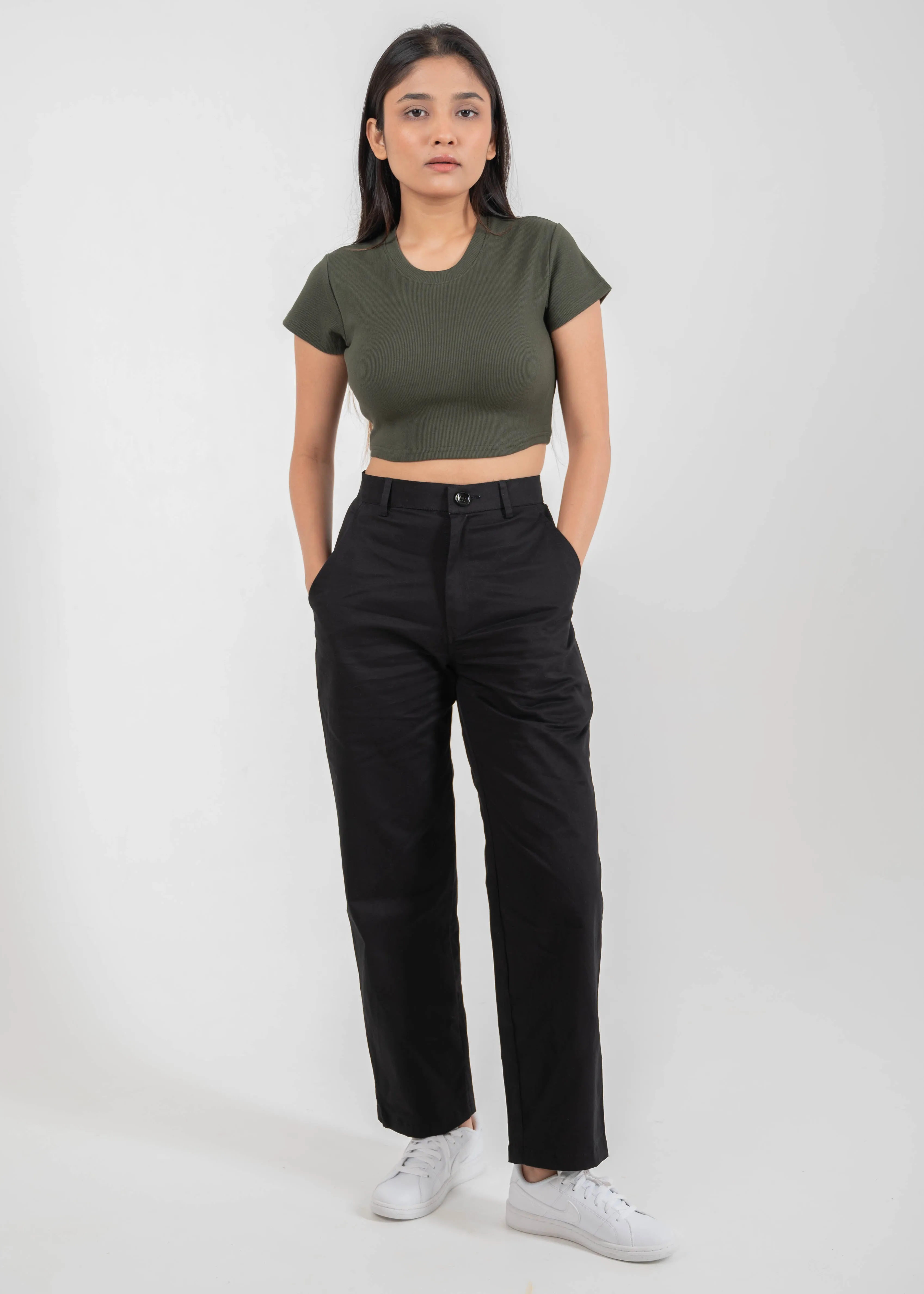 Olive — Sculpt Crop Top