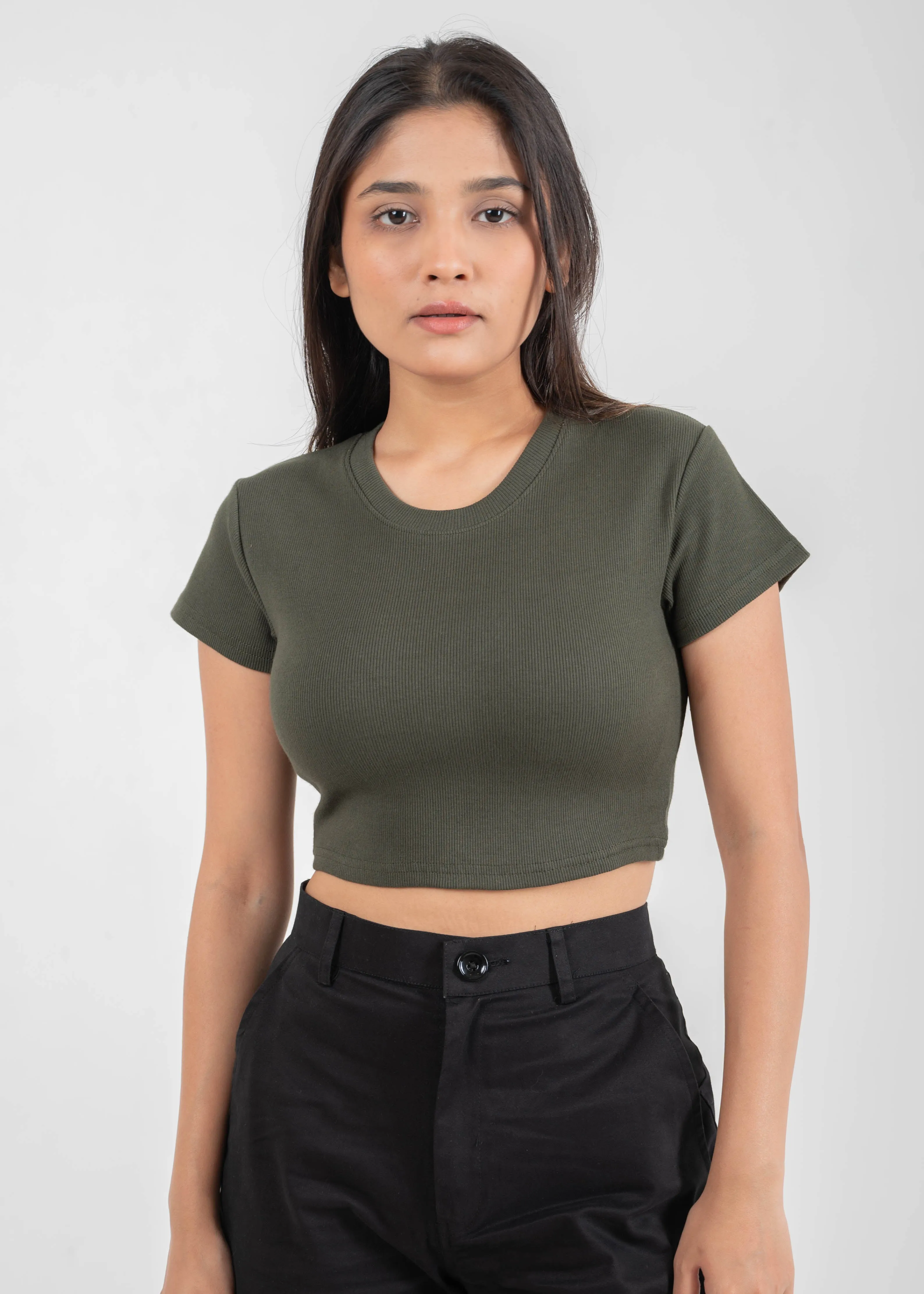 Olive — Sculpt Crop Top