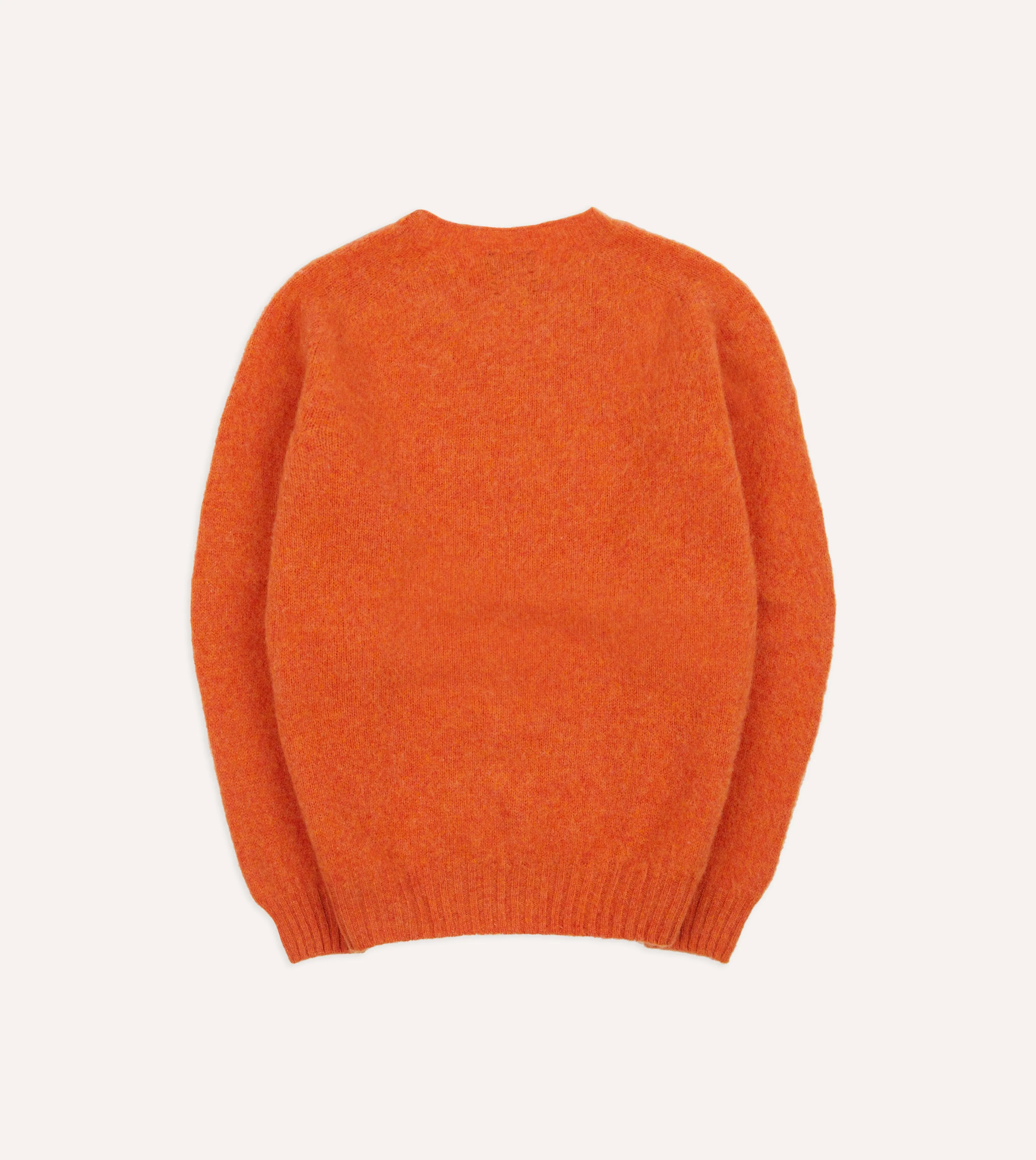 Orange Brushed Shetland Crew Neck Jumper