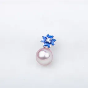 P010841 DIY 7-9mm Natural Freshwater pearl pendant accessory 925 sterling silver engagement jewelry necklace for women