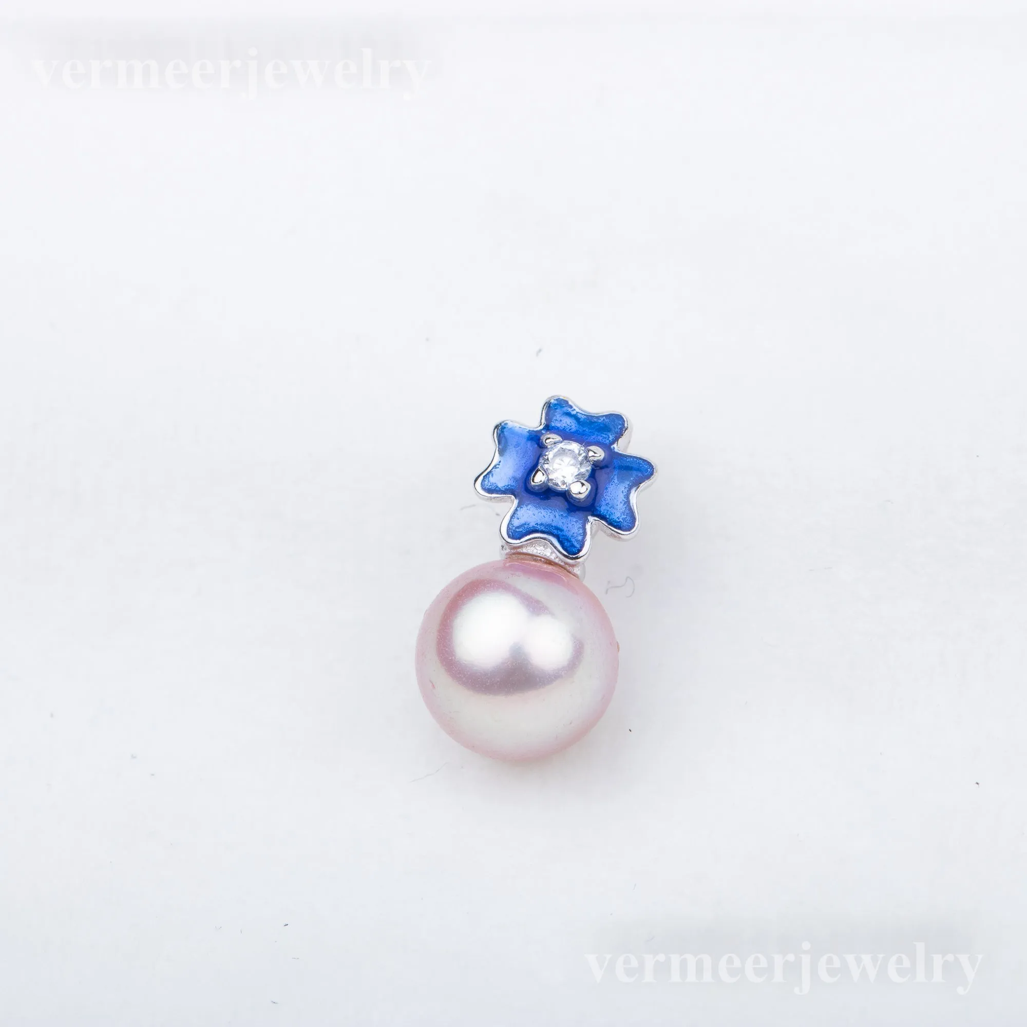 P010841 DIY 7-9mm Natural Freshwater pearl pendant accessory 925 sterling silver engagement jewelry necklace for women