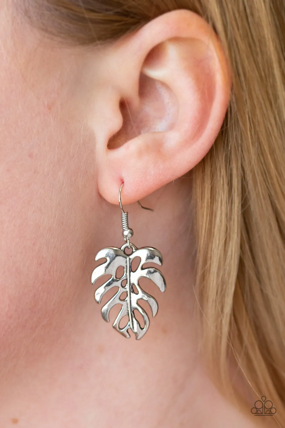 Paparazzi Desert Palms - Silver Earrings