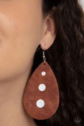 Paparazzi Rustic Torrent - Brown Earrings