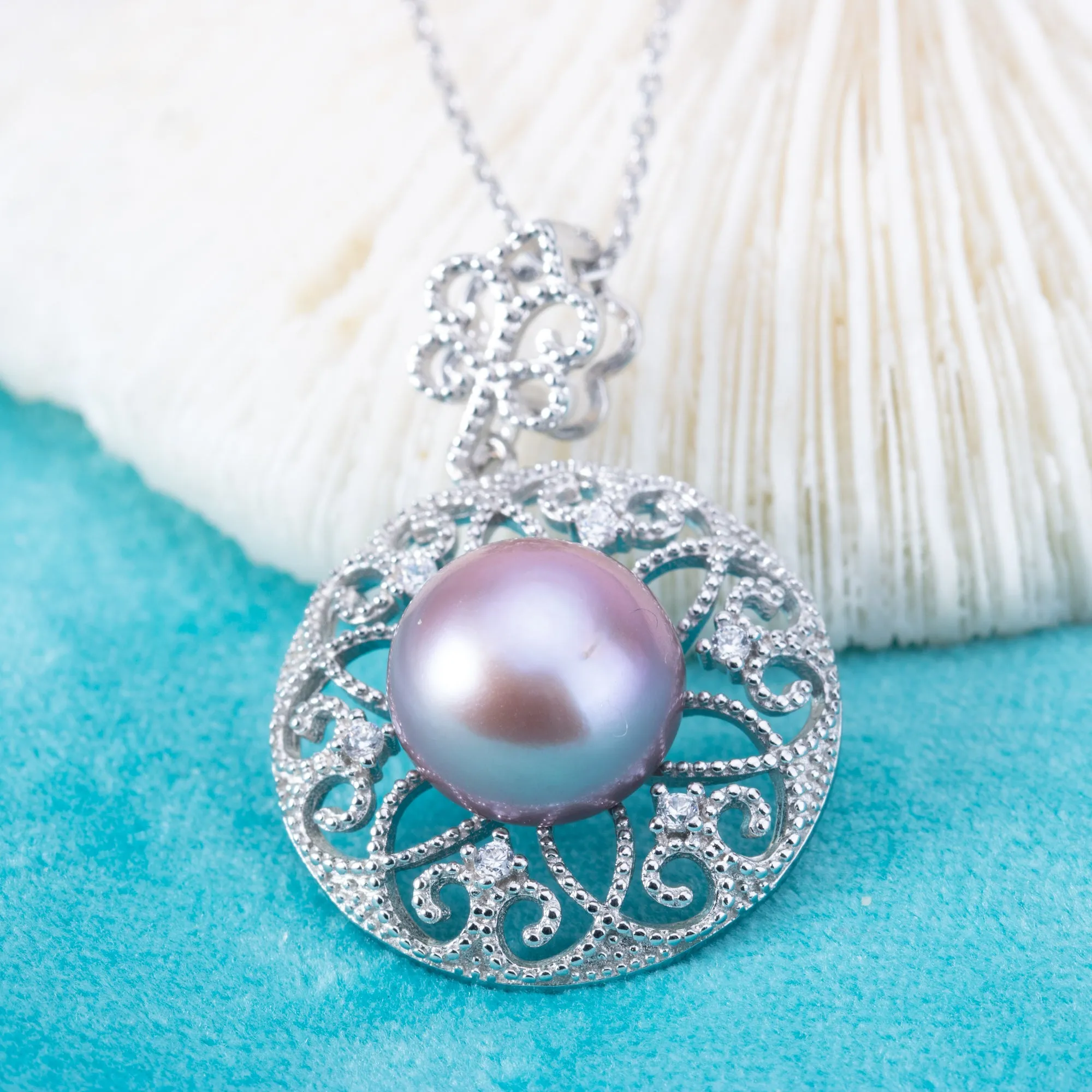 Pe010997  DIY 9-12mm Natural Freshwater pearl pendant accessory 925 sterling silver engagement jewelry necklace for women