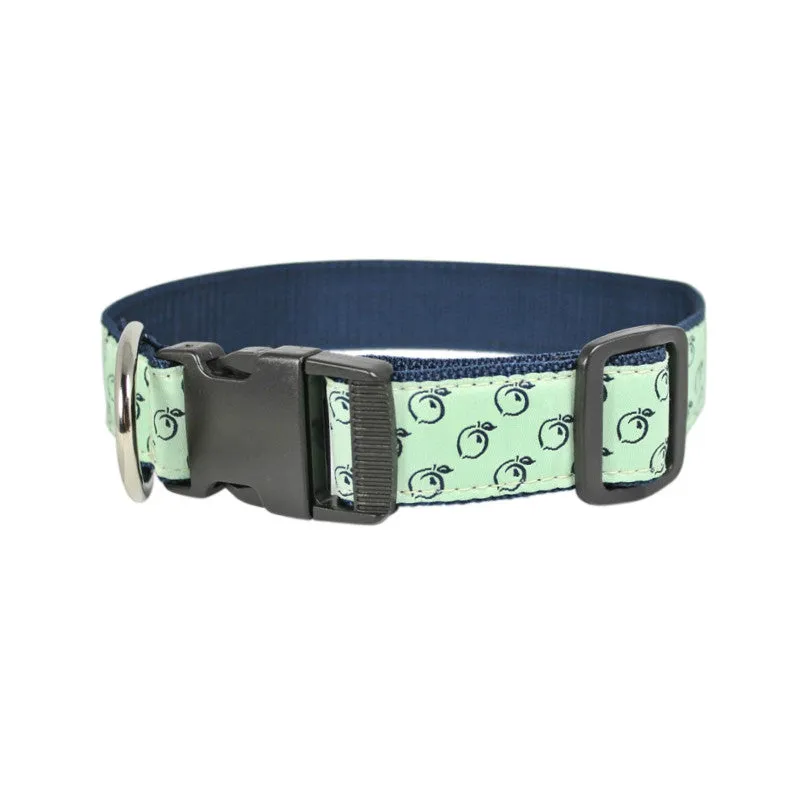 Peach Patterned Ribbon Dog Collar