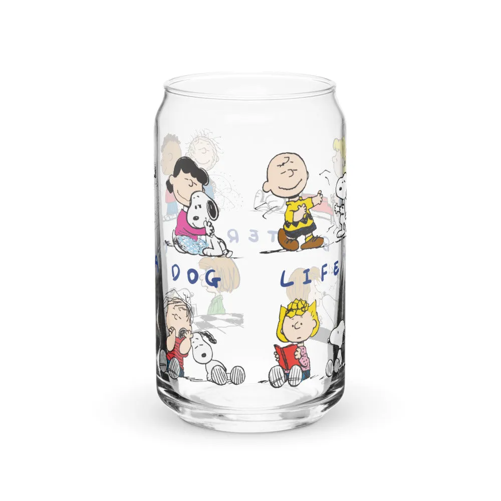 Peanuts Life Is Better With A Dog Can Glass