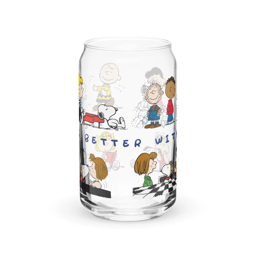 Peanuts Life Is Better With A Dog Can Glass