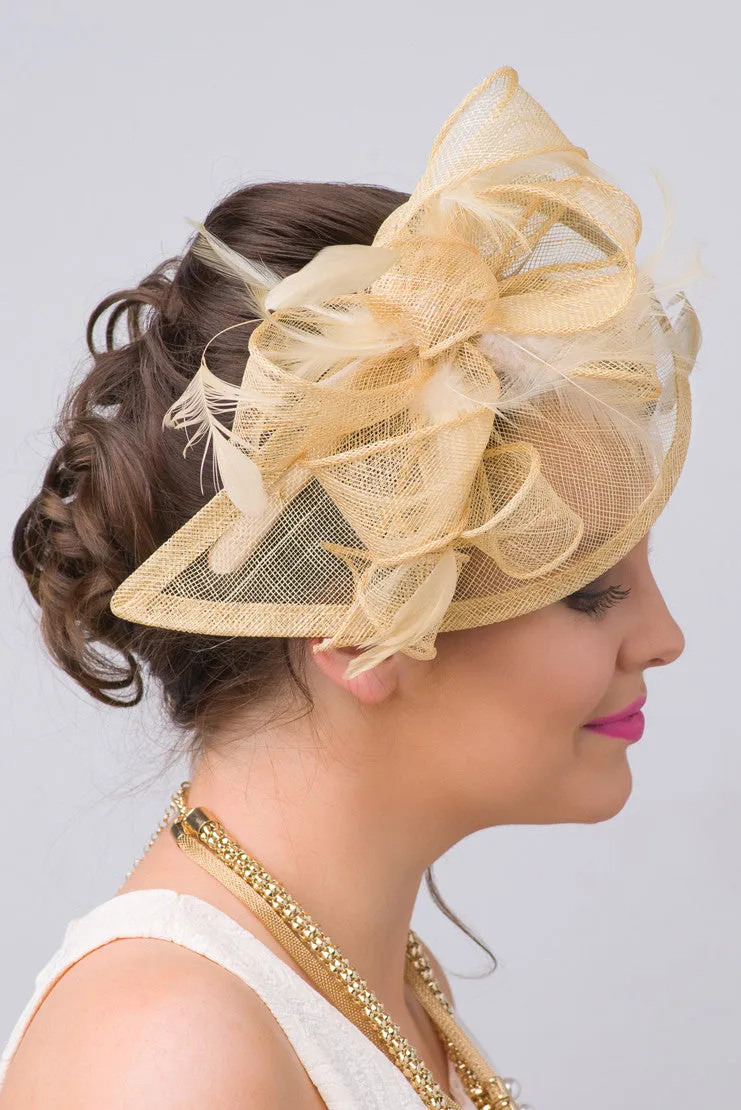 Penny Fascinator - Champagne Gold