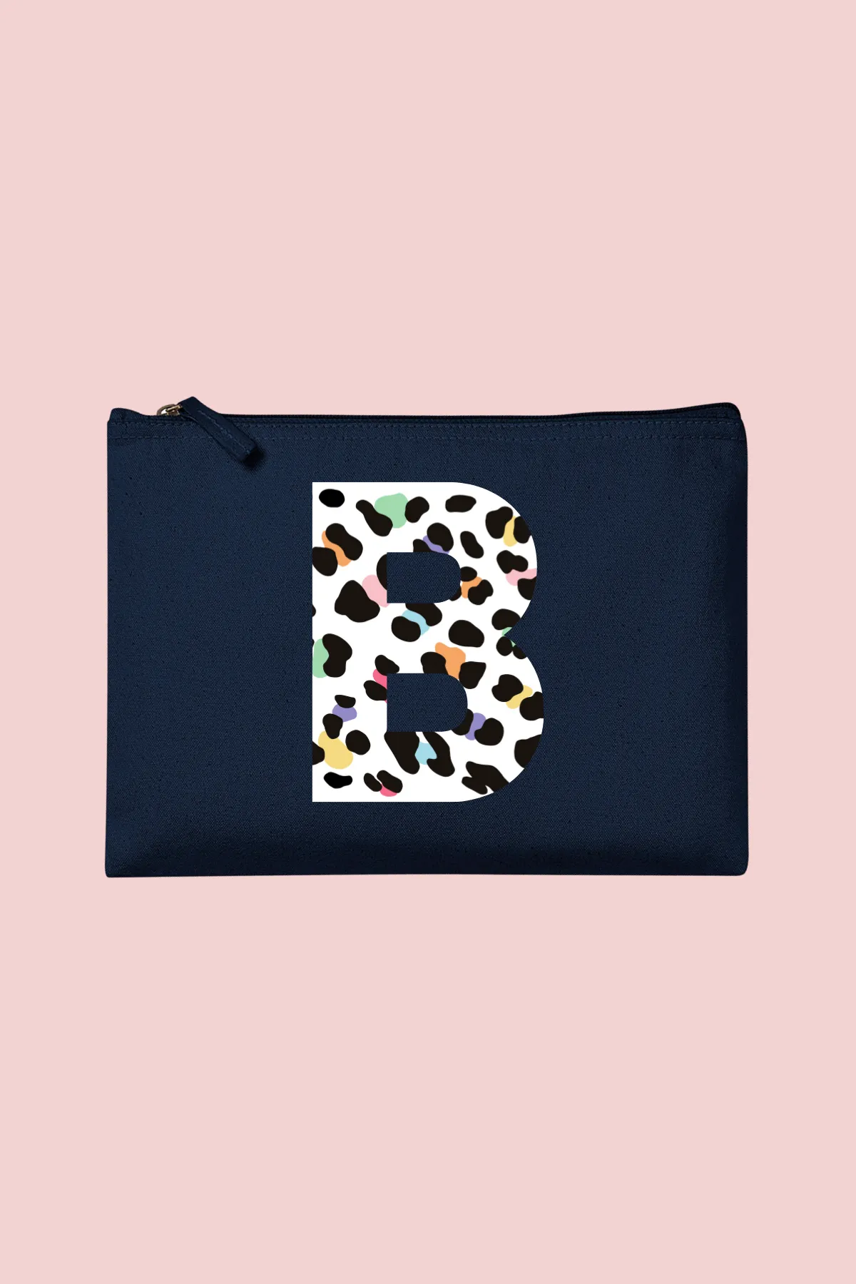 Personalised Leopard Initial Accessory Pouch