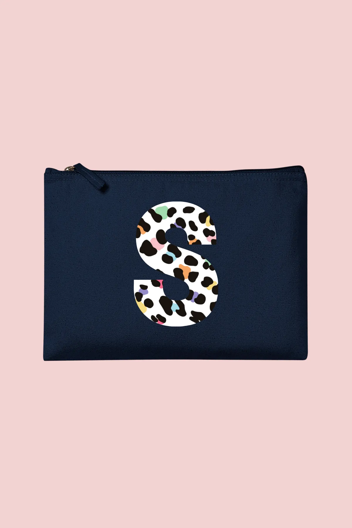 Personalised Leopard Initial Accessory Pouch