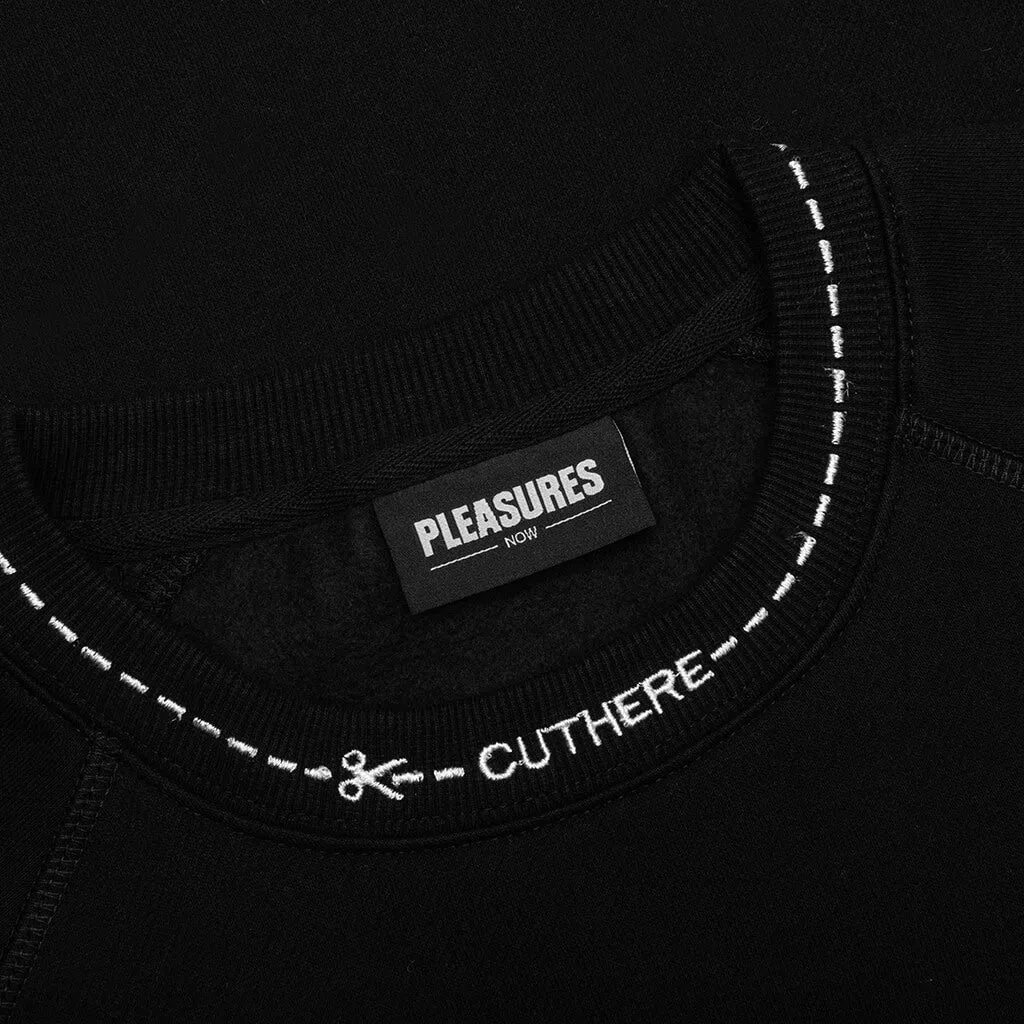 Pleasures Cut Here Raglan Crewneck - Black