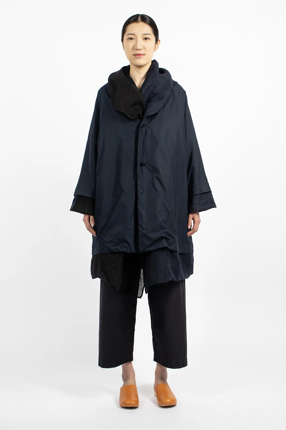 Poppy Reversible Coat Navy Blue