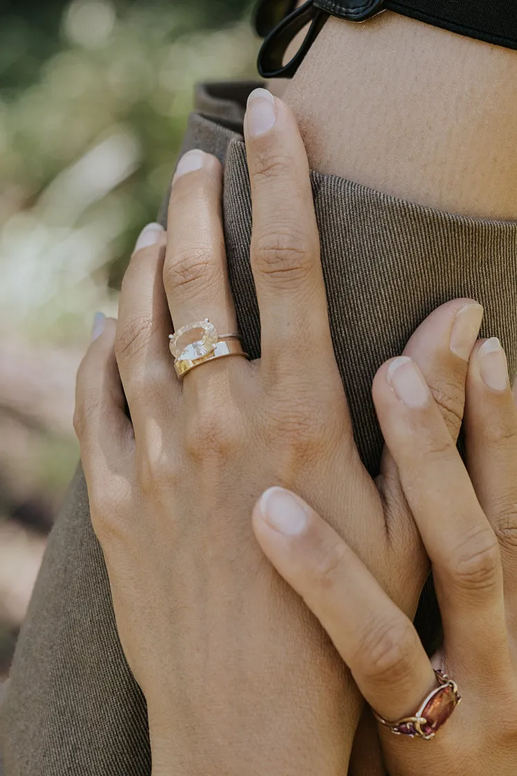 Prong Set Gemstone Ring - Sunstone