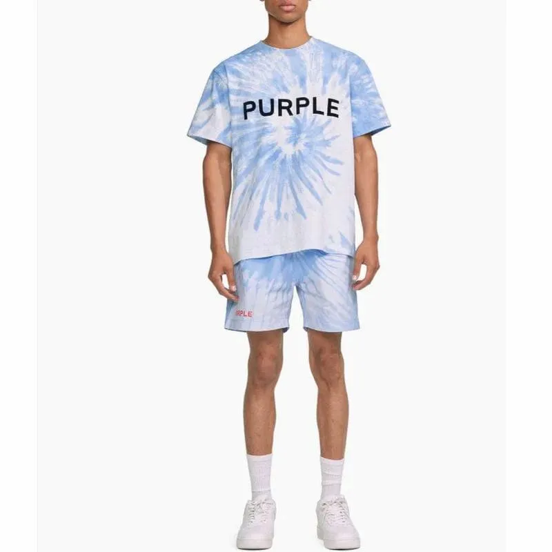 Purple Brand Heavy Jersey SS Tee Tie Dyed Placid Blue Core Blue