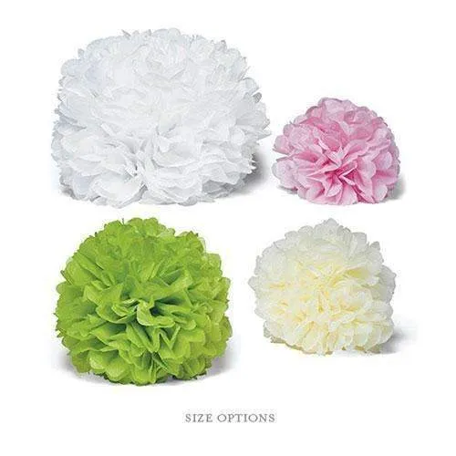 "Celebration Peonies" Tissue Paper Flowers - Small Ivory (Pack of 6)