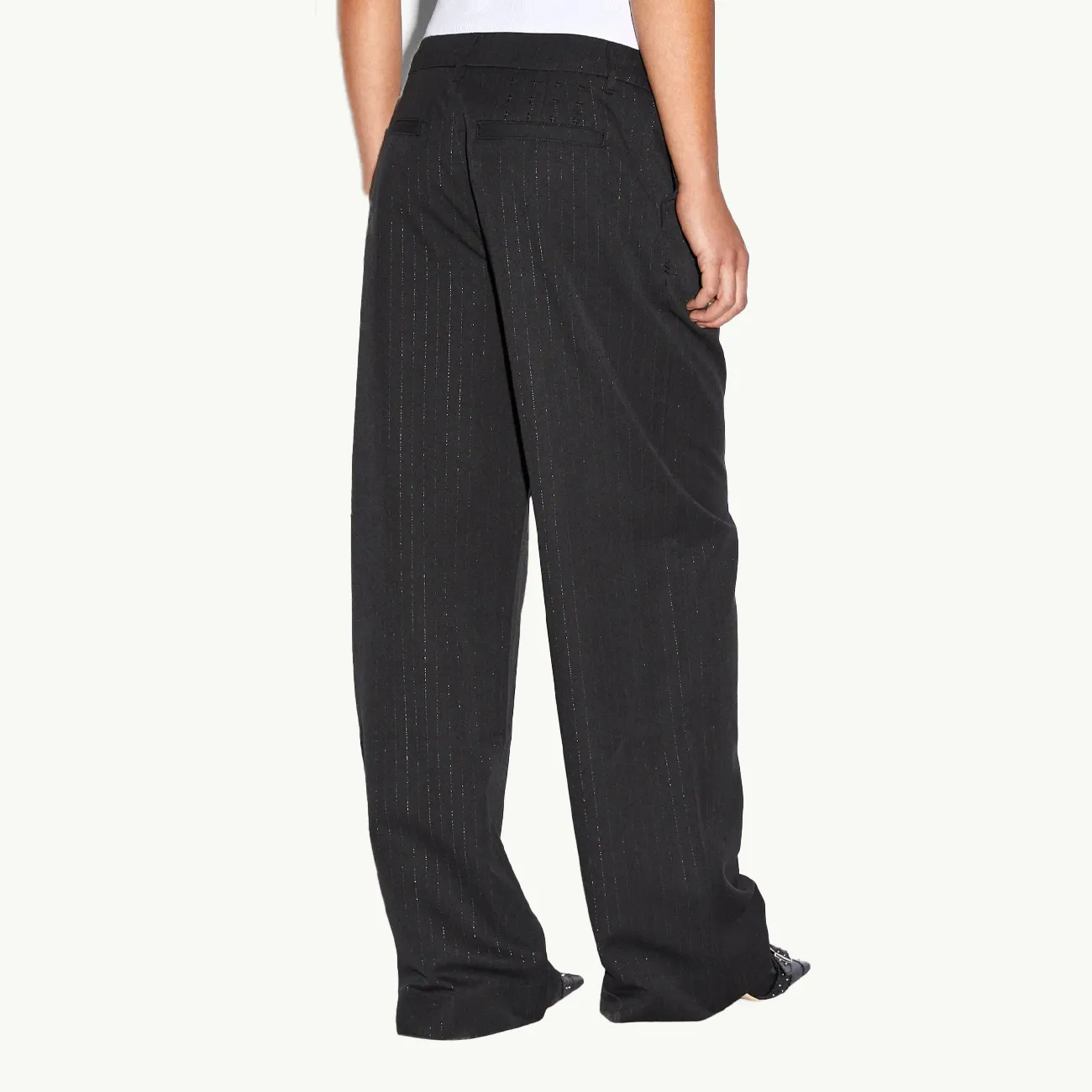 Rebel Trouser - Pinstripe Black