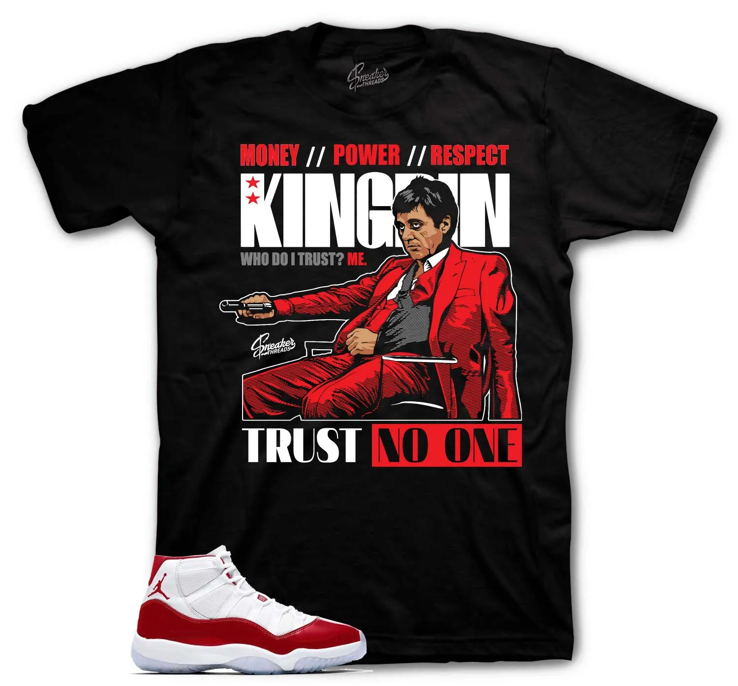 Retro 11 Varsity Red Shirt - Trust  Issues - Black