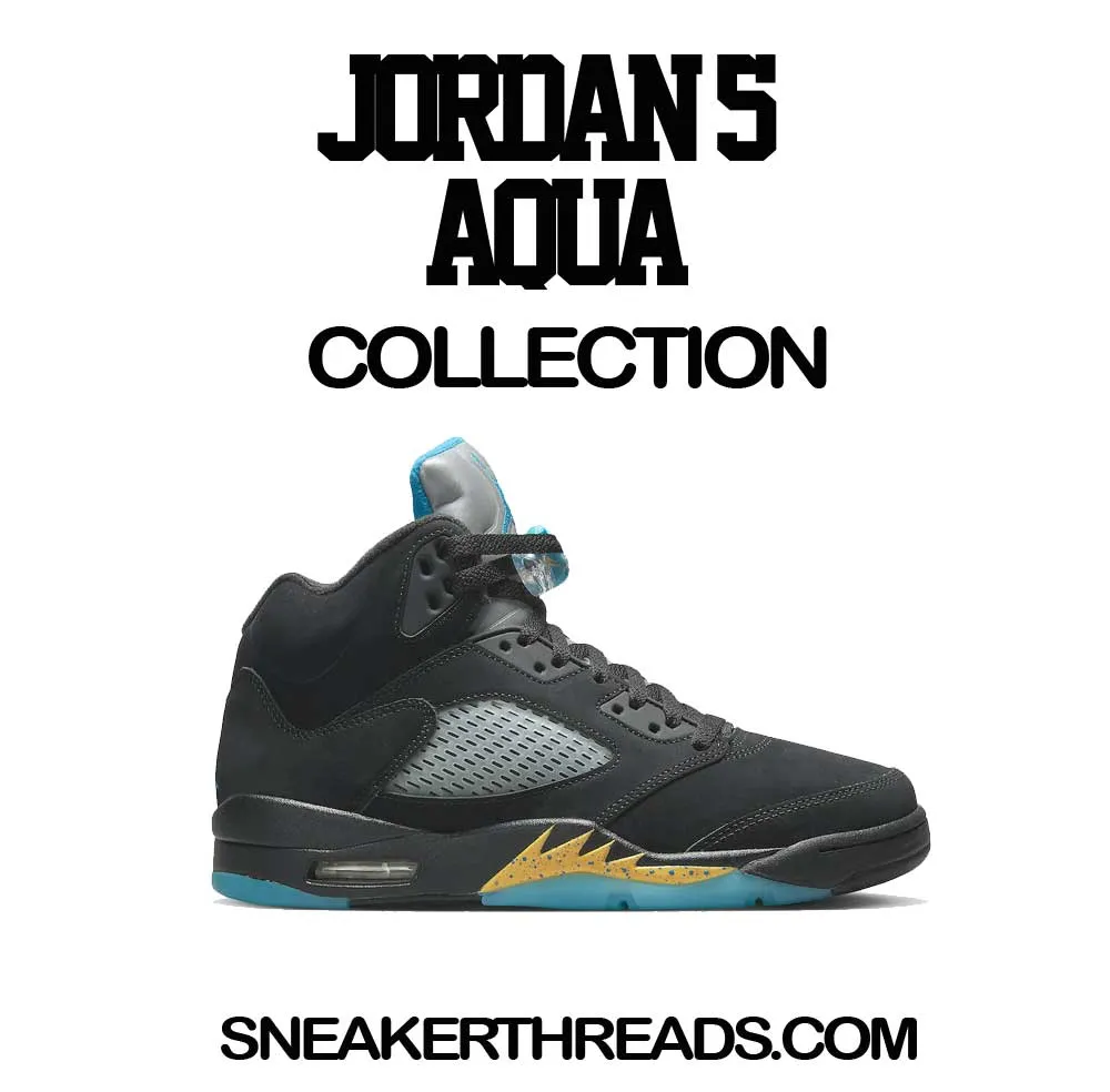 Retro 5 Aqua Shirt - Creme - Black