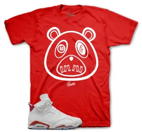 Retro 6 Red Cement Shirt - ST Bear - Red