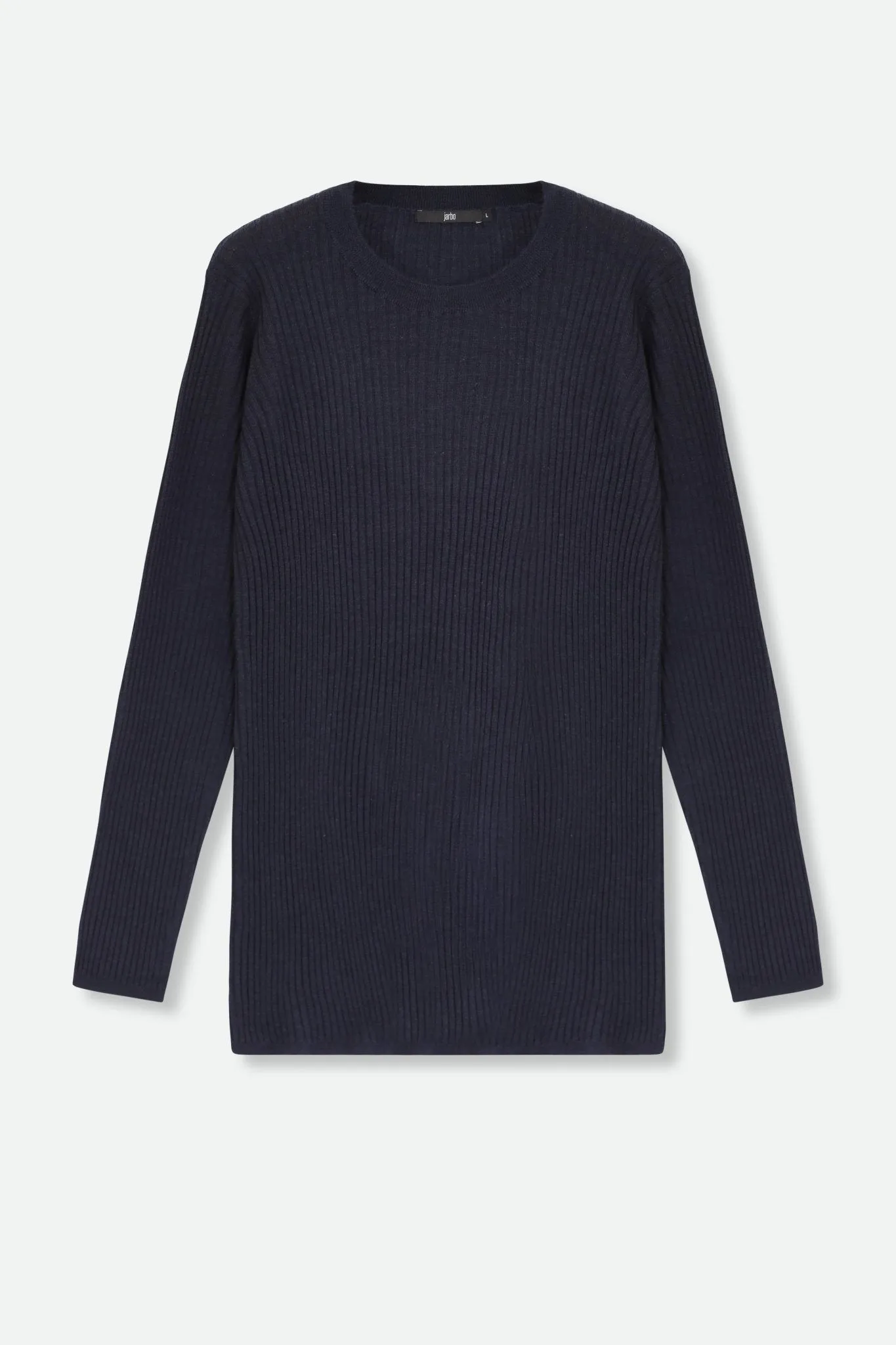 ROMANGA RIBBED LONG SLEEVE CREW IN FINE ITALIAN MERINO