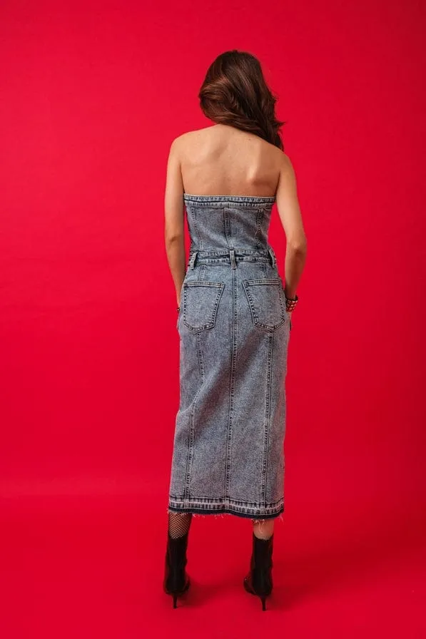 Rustic Women's Denim Midi Dress