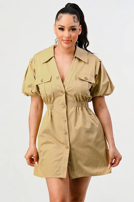 Safari Babe- Neutral Mini Fashion Dress