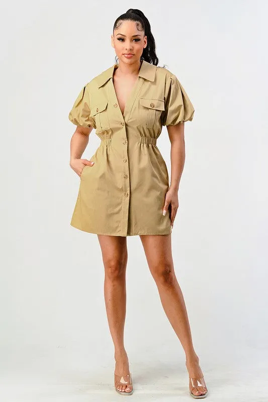 Safari Babe- Neutral Mini Fashion Dress