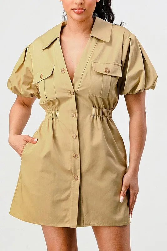 Safari Babe- Neutral Mini Fashion Dress