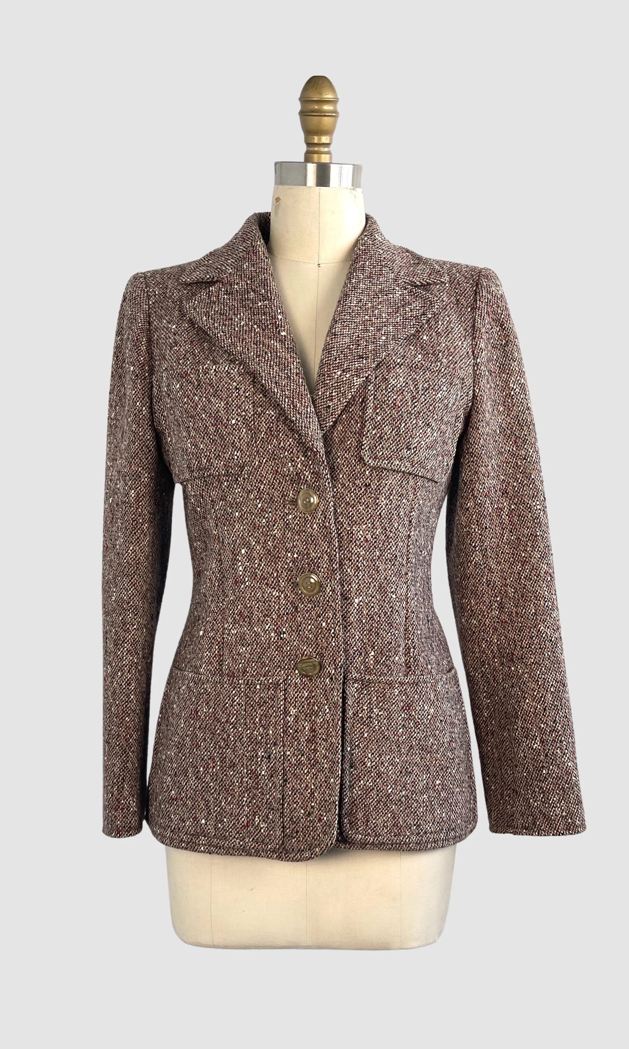 SAINT LAURENT Rive Gauche 70s Tweed Jacket,  Small