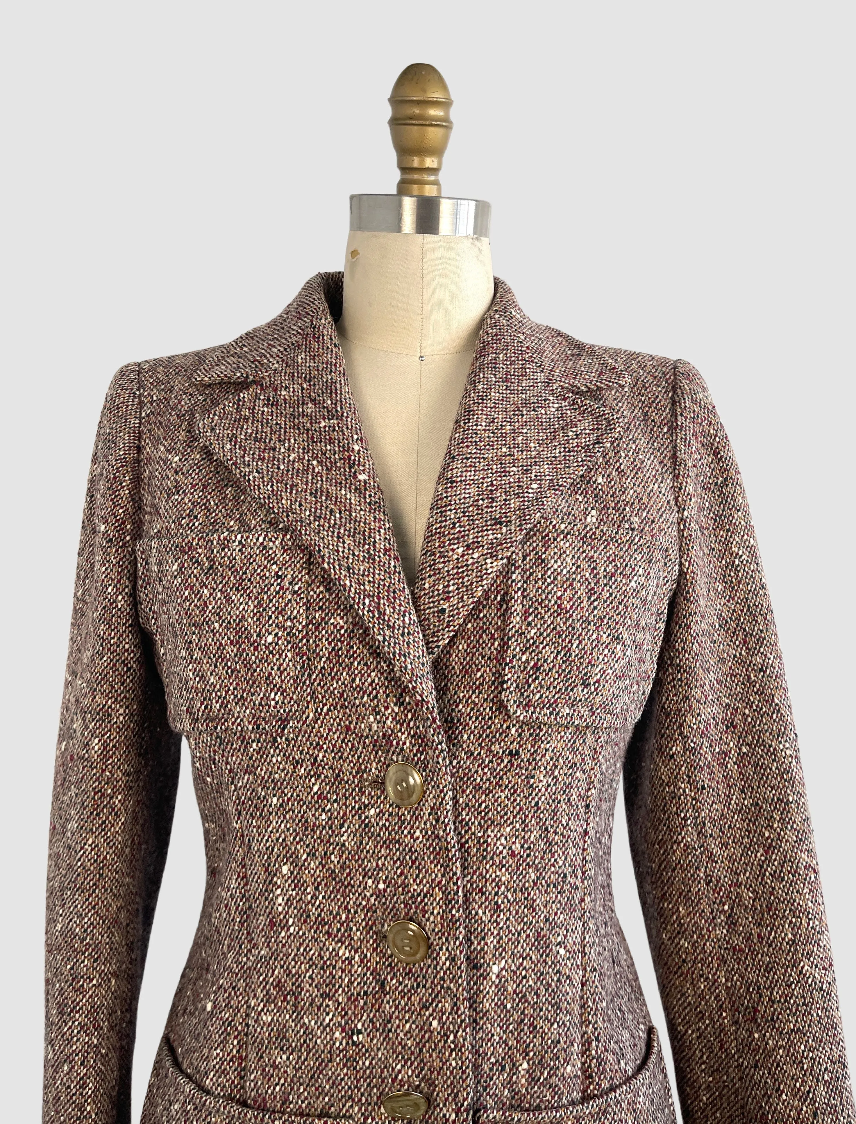 SAINT LAURENT Rive Gauche 70s Tweed Jacket,  Small