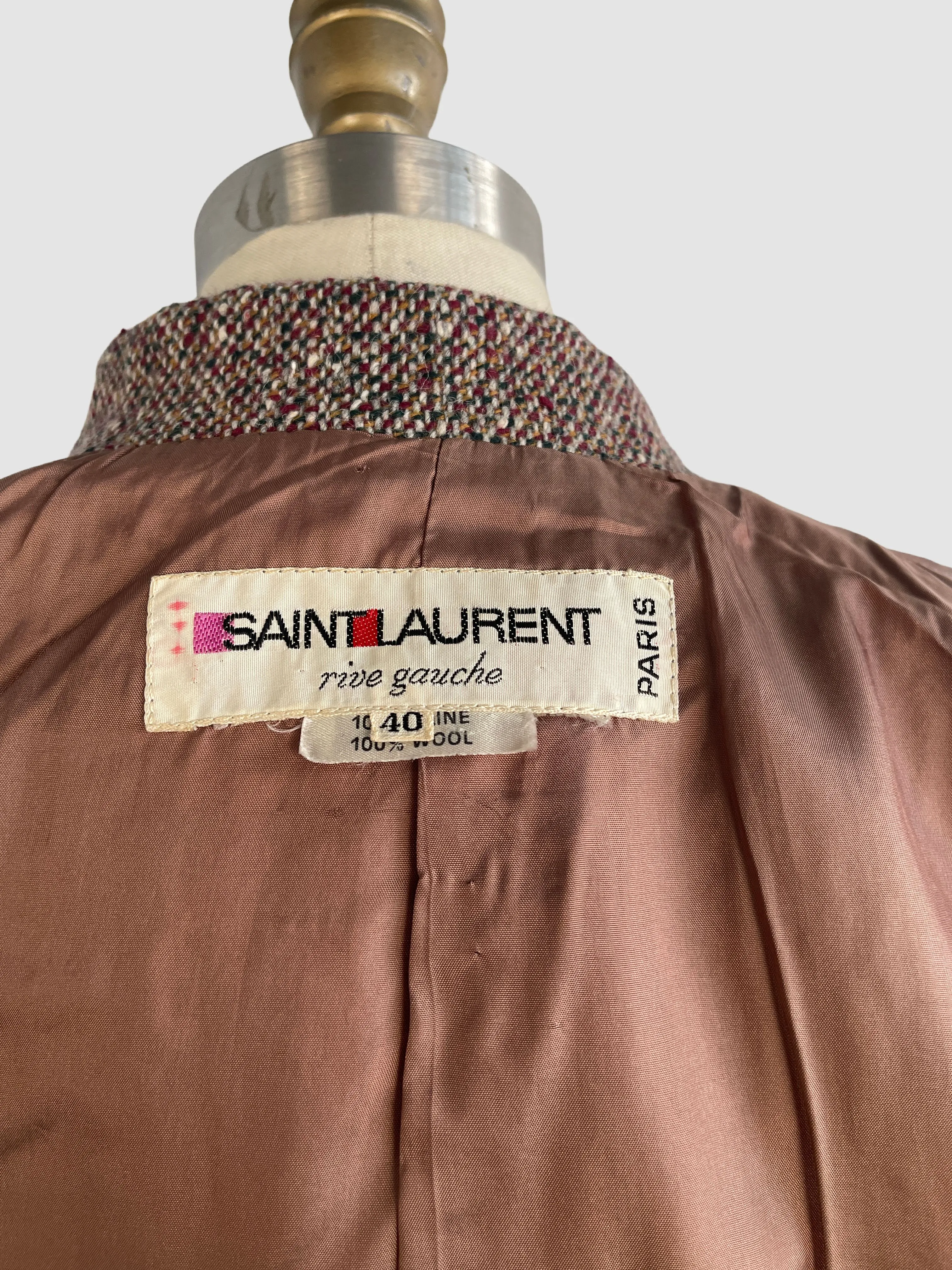 SAINT LAURENT Rive Gauche 70s Tweed Jacket,  Small