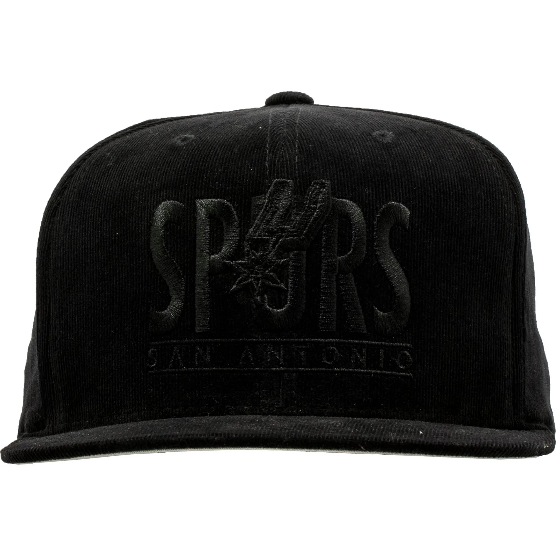 San Antonio Spurs NBA Bottom Line Logo Snapback Hat Men's - Black