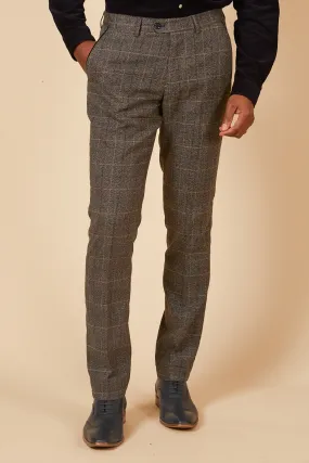 SCOTT - Grey Check Tweed Trousers