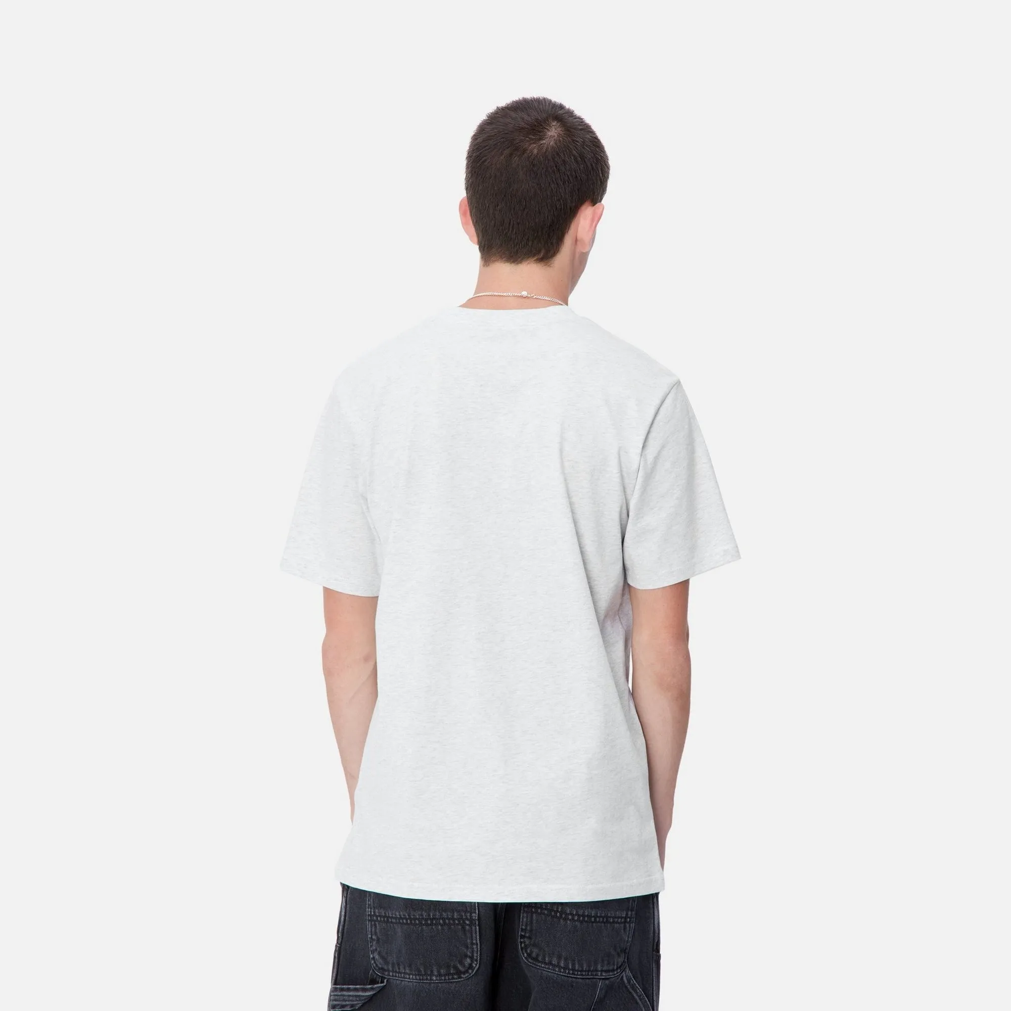 Script T-Shirt | Ash Heather / Duck Blue