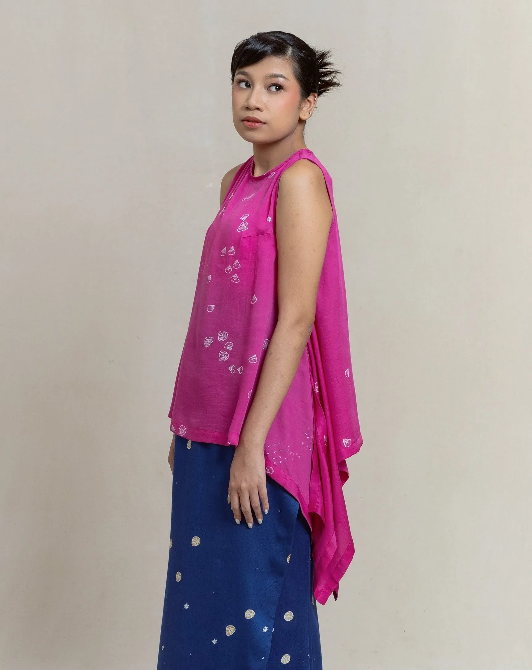 SERIBU BUNGA - Asymmetrical Drape Top