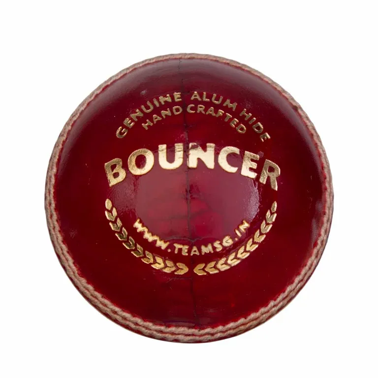 SG Bouncer Cricket Leather Ball | Red