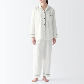 Side Seamless Double Gauze Contrast Piping Pyjamas