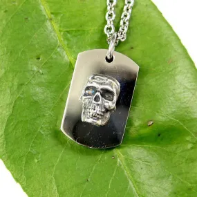 Silver Skull Necklace Cremation Urn