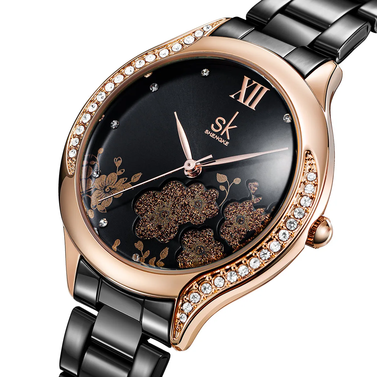 SK Lady Wristwatch - Black/R-Gold/Silver