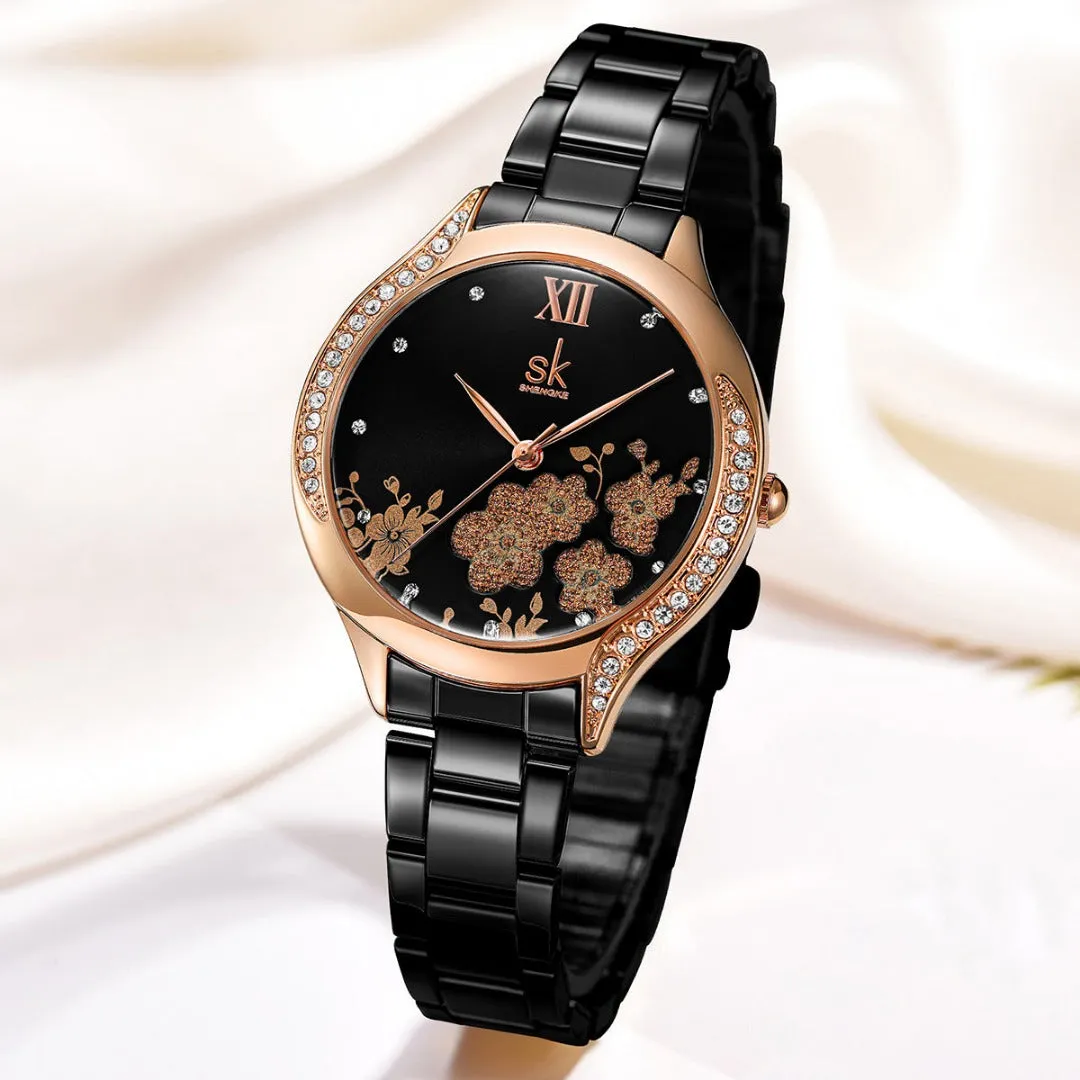 SK Lady Wristwatch - Black/R-Gold/Silver