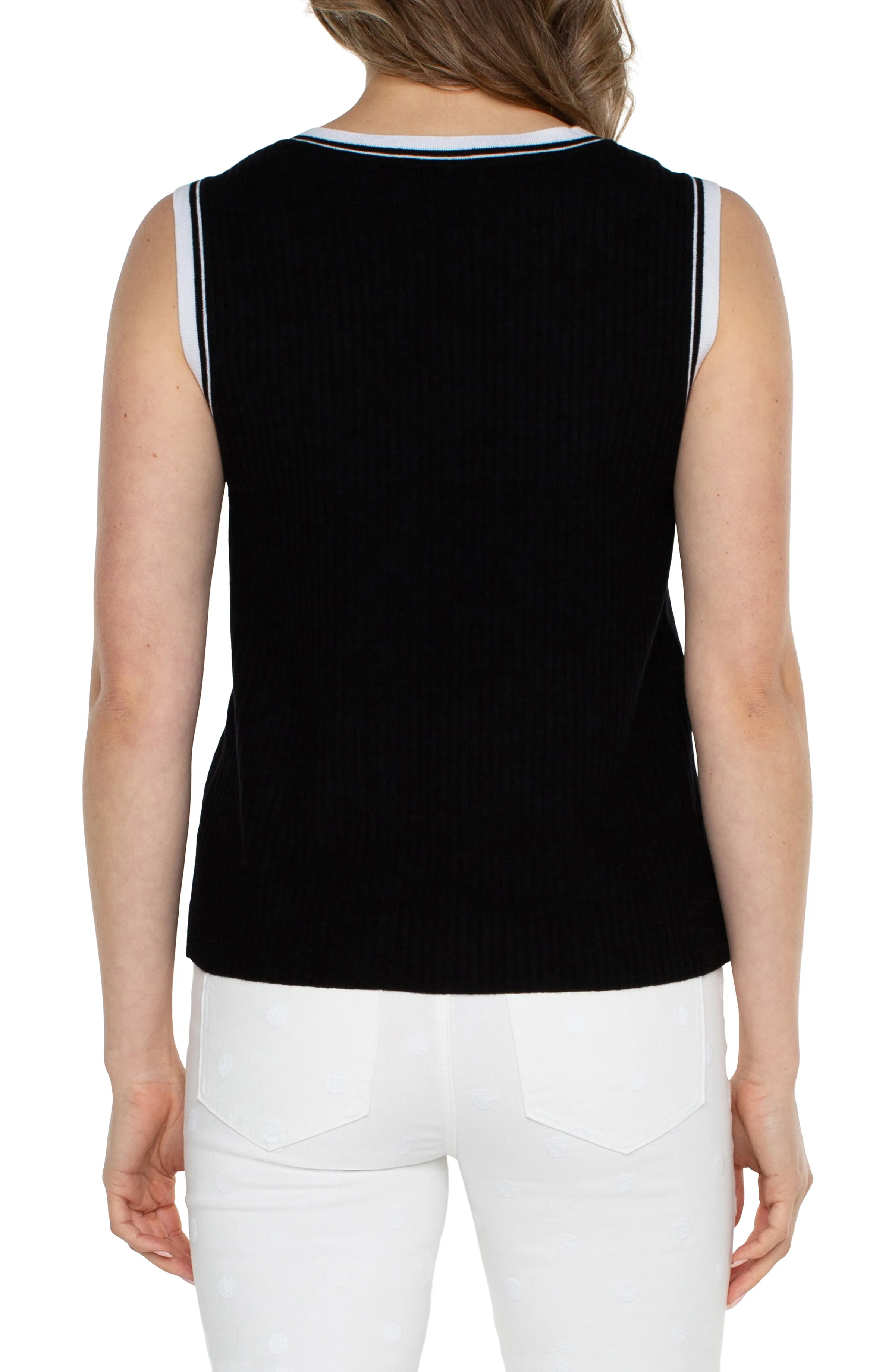 Sleeveless V-Neck Light Weight Sweater-Liverpool