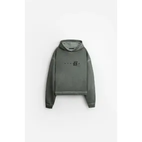 Stampd S24 Transit Oil Wash Cropped Hoodie Jade