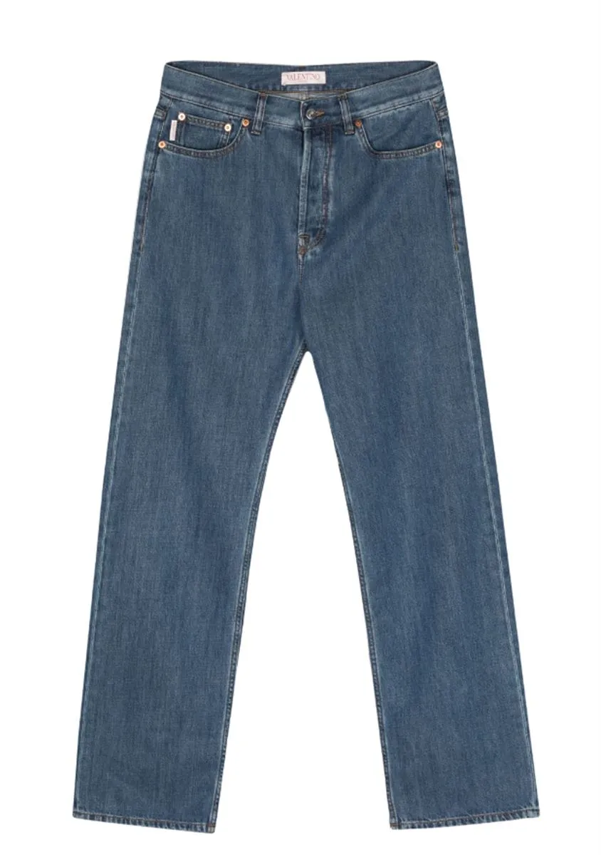 STRAIGHT-LEG WASHED JEANS