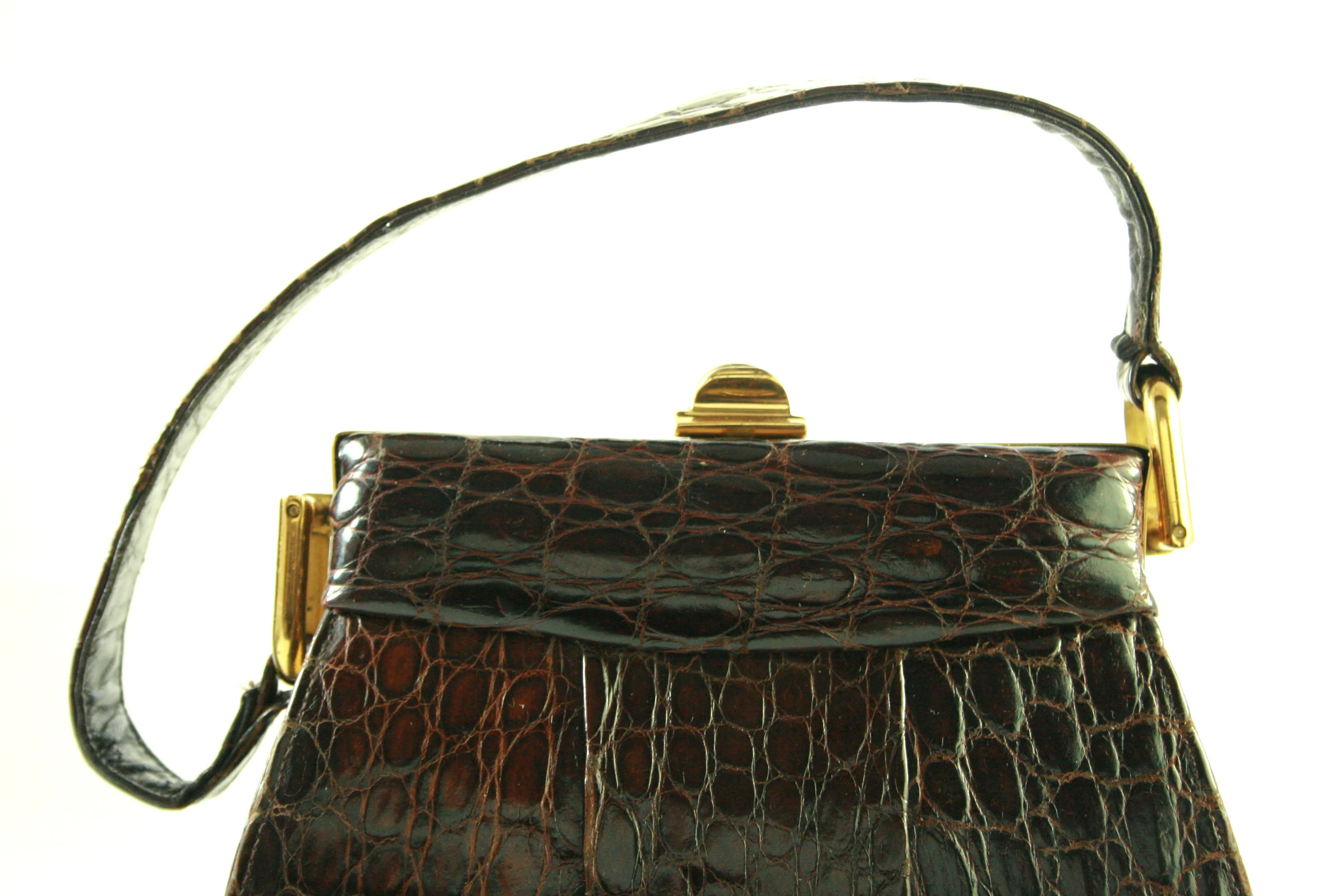 STYLED BY CALIF. ALLIGATOR CO. alligator skin handbag