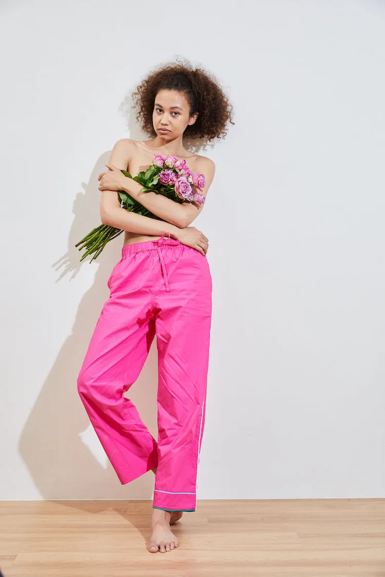 SUGAR COTTON STRAIGHT TROUSER rose