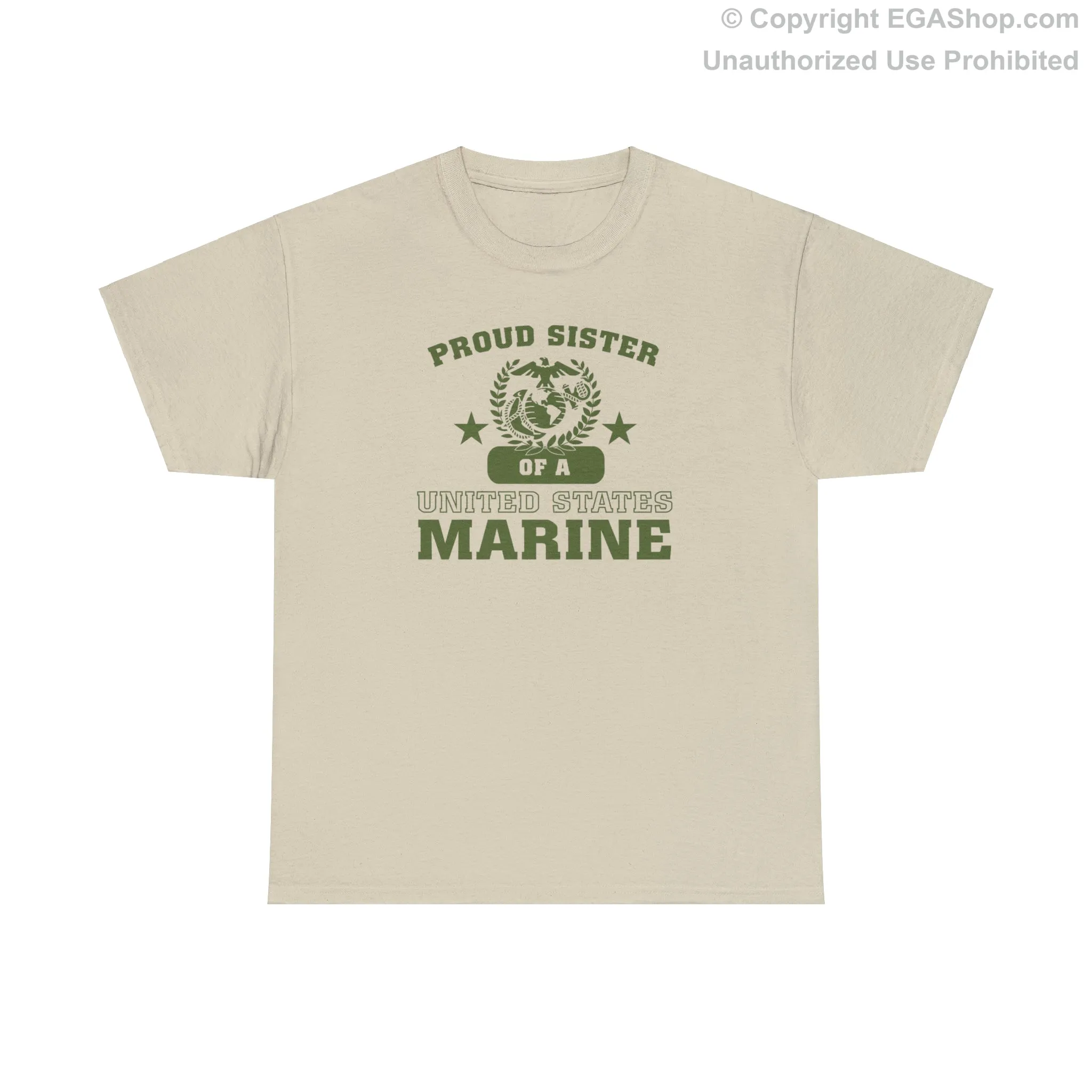 T-Shirt: Proud Sister of a Marine (Varsity Style, Color Choices)