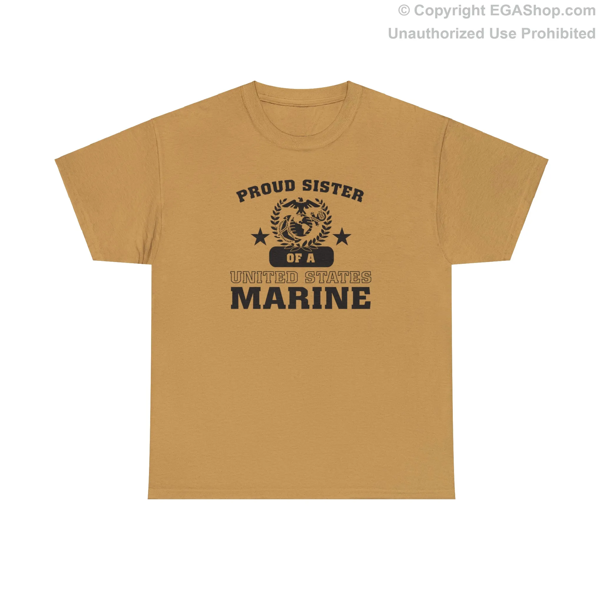 T-Shirt: Proud Sister of a Marine (Varsity Style, Color Choices)